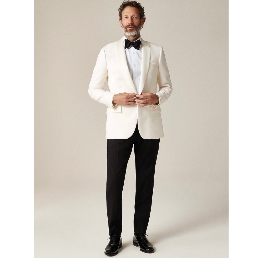 J.CREW Ludlow Slim-fit Dinner Jacket in Italian Wool 39R Antique Cream NEW A7132